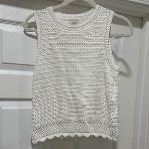 J. Crew Ivory Crochet Sleeveless Top